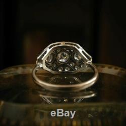 Edwardian Vintage Art Deco Engagement Wedding Ring 2.5 Ct Diamond 14k Gold Over