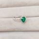 Emerald Engagement Rings Lab Created Pear Cut Ring 925 Sterling Silver Ring