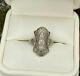 Engagement Filigree Vintage Art Deco Ring 2 Ct Round Diamond 14k White Gold Over