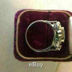 Engagement Ring Vintage Art Deco 2.0Ct Green Asscher Diamond 14K White Gold Over