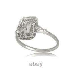 Engagement Trandy Milgrain Vintage Art Deco Ring 2Ct Diamond 14K White Gold Over