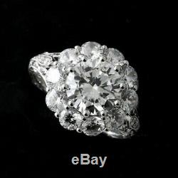 Engagement Wedding Ring Vintage Retro 2.1 Ct Round Diamond 14k White Gold Finish