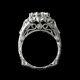 Engagement Wedding Ring Vintage Retro 2.1 Ct Round Diamond 14k White Gold Plated