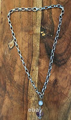 Estate Find! Vintage Sterling Silver Chain Pendant 16 Necklace