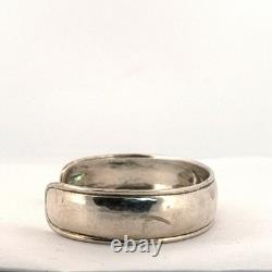 Estate Sterling Silver 925 Cuff Bracelet 6 Wide Band Classic Vintage 29.3g