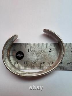 Estate Sterling Silver 925 Cuff Bracelet 6 Wide Band Classic Vintage 29.3g