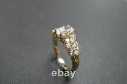 Estate Vintage Oval Marquise Diamond Engagement Wedding Ring 14k Gold Over