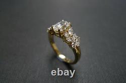 Estate Vintage Oval Marquise Diamond Engagement Wedding Ring 14k Gold Over