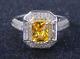 Excellent Women's 925 Silver Yellow Citrine & White Cz Vintage Cocktail Ring