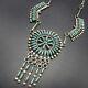 Exquisite Vintage Zuni Sterling Silver And Fine Turquoise Needlepoint Necklace