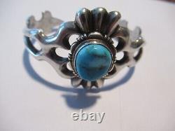 F. L. Begay Navajo Sterling Silver Turquoise Bracelet Native American Indian