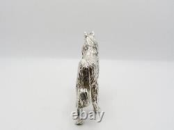 Fine Vintage Sterling Silver Miniature Figurine Of A Collie Dog Fully Hallmarked