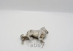 Fine Vintage Sterling Silver Miniature Figurine Of A Collie Dog Fully Hallmarked