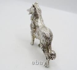 Fine Vintage Sterling Silver Miniature Figurine Of A Collie Dog Fully Hallmarked