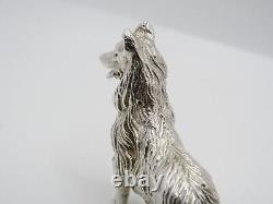 Fine Vintage Sterling Silver Miniature Figurine Of A Collie Dog Fully Hallmarked