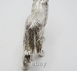 Fine Vintage Sterling Silver Miniature Figurine Of A Collie Dog Fully Hallmarked