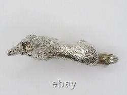 Fine Vintage Sterling Silver Miniature Figurine Of A Collie Dog Fully Hallmarked