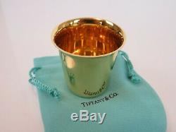 Fine Vintage Tiffany & Co Vermeil Sterling Silver Liquor Shot Cup & Pouch