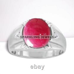 Flawless Ruby Cushion Cut With 925 Sterling Silver Ring For Men's #B158