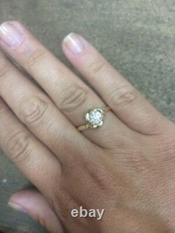 Flower Moissanite Diamond Engagement Ring Floral Wedding Ring Womens Ring