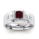 Garnet Cushion Cut Gemstone With 925 Sterling Silver Ring For Men #d115