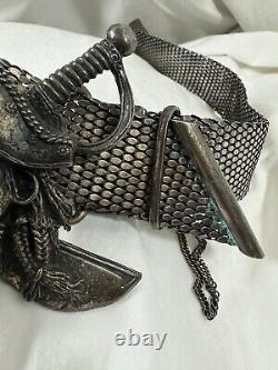 Genuine vintage UGO CACCIATORI sterling Skull Pirate belt unisex