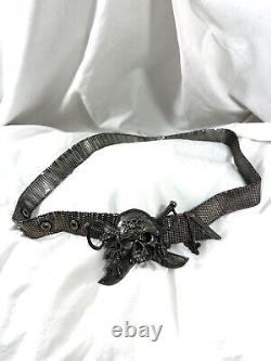 Genuine vintage UGO CACCIATORI sterling Skull Pirate belt unisex