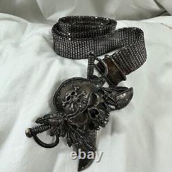 Genuine vintage UGO CACCIATORI sterling Skull Pirate belt unisex