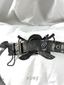 Genuine vintage UGO CACCIATORI sterling Skull Pirate belt unisex