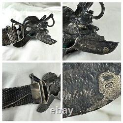 Genuine vintage UGO CACCIATORI sterling Skull Pirate belt unisex