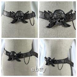 Genuine vintage UGO CACCIATORI sterling Skull Pirate belt unisex
