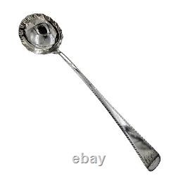 Georgian 1770 Antique Solid Sterling Silver Punch Soup Ladle Feather Edge Bowl