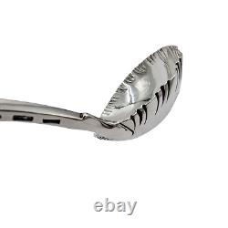 Georgian 1770 Antique Solid Sterling Silver Punch Soup Ladle Feather Edge Bowl