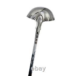 Georgian 1770 Antique Solid Sterling Silver Punch Soup Ladle Feather Edge Bowl