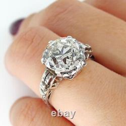 Gia 4.57ct Antique Art Nouveau Old Mine Diamond Solitair Engagement Wedding Ring