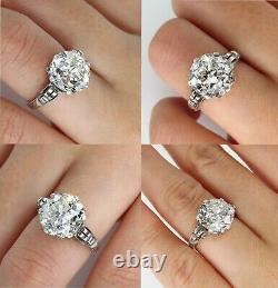 Gia 4.57ct Antique Art Nouveau Old Mine Diamond Solitair Engagement Wedding Ring