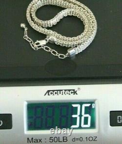 Godfrey Carter 925 Sterling Silver Mesh Necklace 15.5 + 2 Extender 36grams