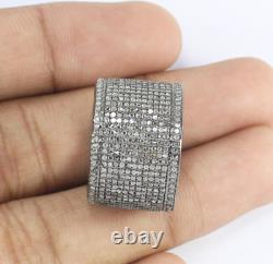 Gorgeous Pave Diamond Eternity Band Ring 925 Silver Diamond Ring For Womens