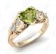 Green Peridot Hearl Shape Ring Unique Handmade Ring For Her Dainty Ring