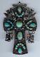 Gustavo Martinez Vintage Mexico Sterling Turquoise Dangle Angels Cross Pendant