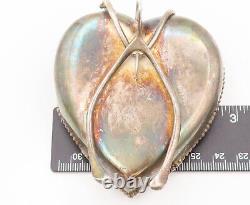 HA ENGLAND 925 Sterling Silver Vintage Large Caged Heart Artifact TR3579