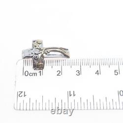 HAGIT GORALI 14K Gold 925 Sterling Silver Vintage Israel Cross Slide Pendant