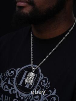 HEAVY SOLID Real Solid 925 Sterling Silver Jesus Piece Pendant Necklace 1-2.5