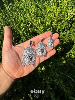 HEAVY SOLID Real Solid 925 Sterling Silver Jesus Piece Pendant Necklace 1-2.5