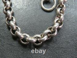 HEAVY VINTAGE STERLING SILVER BELCHER LINK NECKLACE CHAIN 17 inch C. 2000