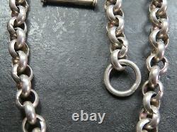 HEAVY VINTAGE STERLING SILVER BELCHER LINK NECKLACE CHAIN 17 inch C. 2000