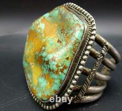 HUGE 175g Vintage NAVAJO Sterling Silver ROYSTON TURQUOISE Cuff BRACELET