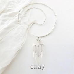 Handmade Indian Jewelry 925 Solid Sterling Silver Cluster Necklace T1