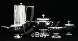 Hard To Find Vintage Art Deco 5pc Mexican Sterling Silver Coffee Tea Set Aladdin