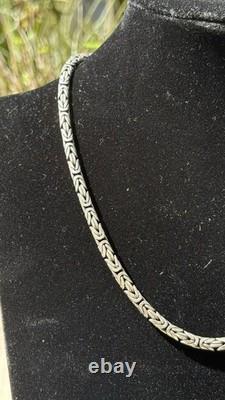 Heavy 925 Sterling Silver Byzantine Chain Necklace 18 5mm 60.8g